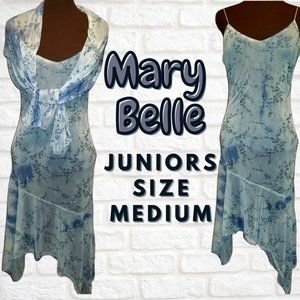 Juniors Mary Belle Blue Dress W/ Shawl Size Medium